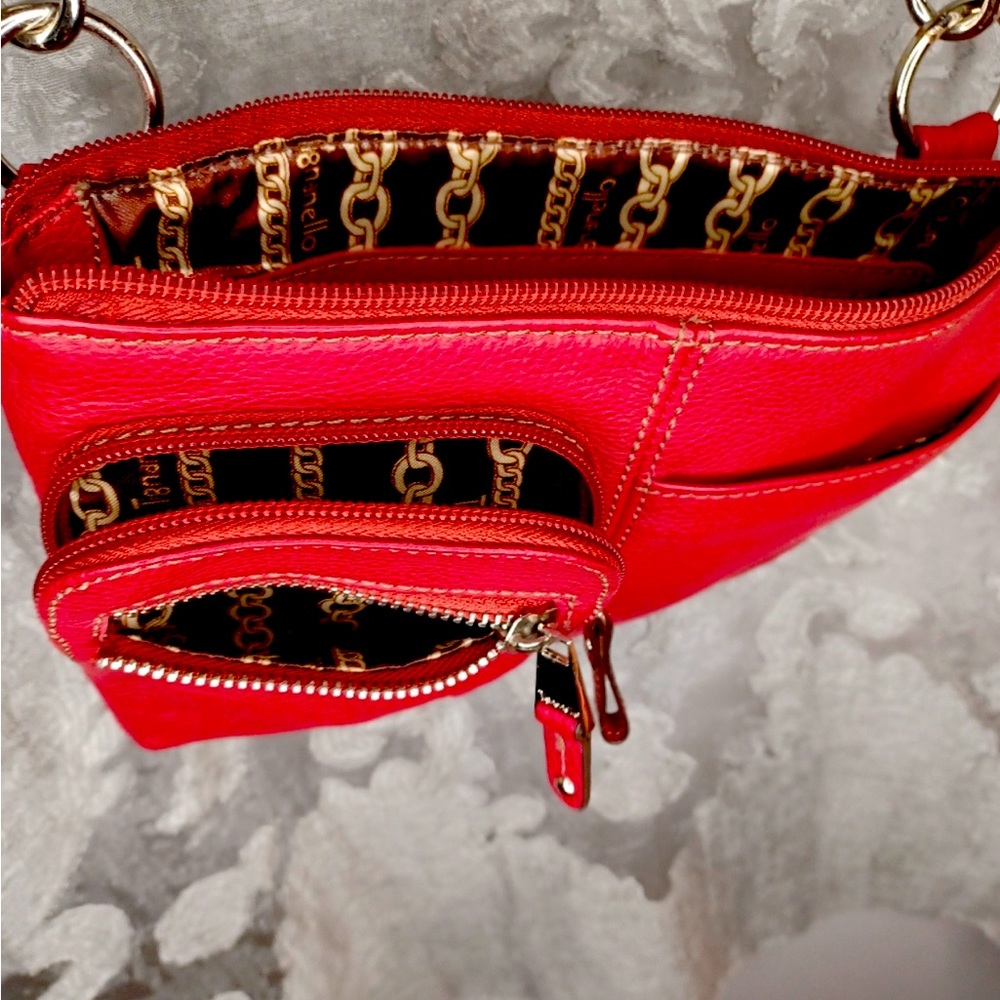 Red Tignanello leather adjustable crossbody. - Picture 10 of 10